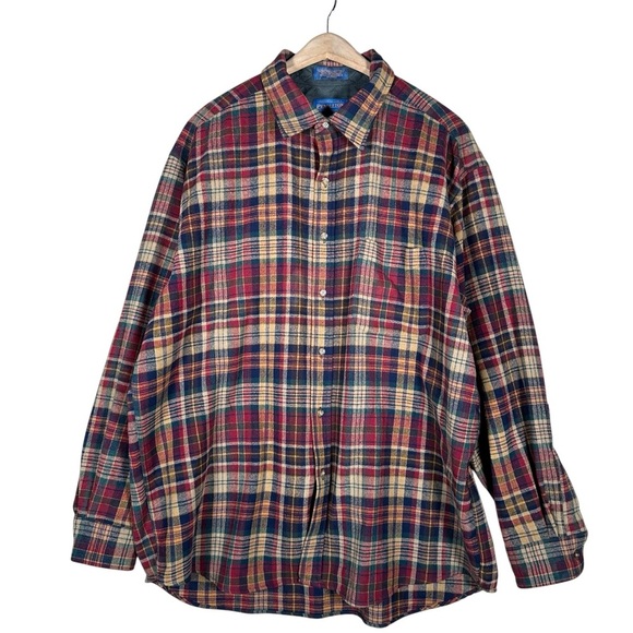 PENDLETON Vintage Plaid Virgin Wool Flannel - Picture 2 of 9